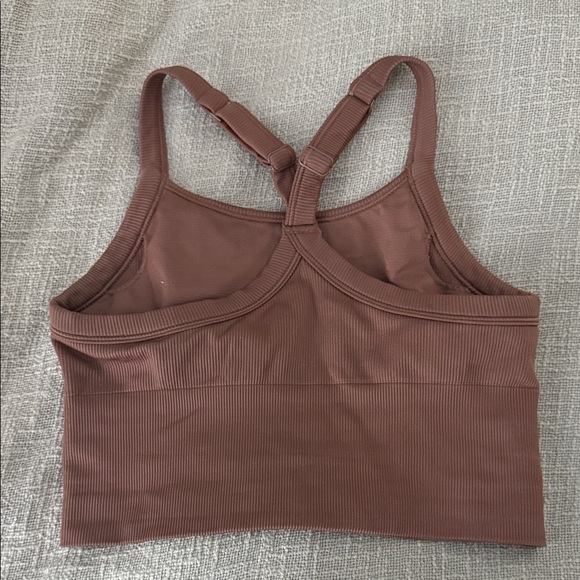 ALO Yoga Women's Chestnut Ribbed Favorite Bra Tank Sz S - Picture 2 of 2